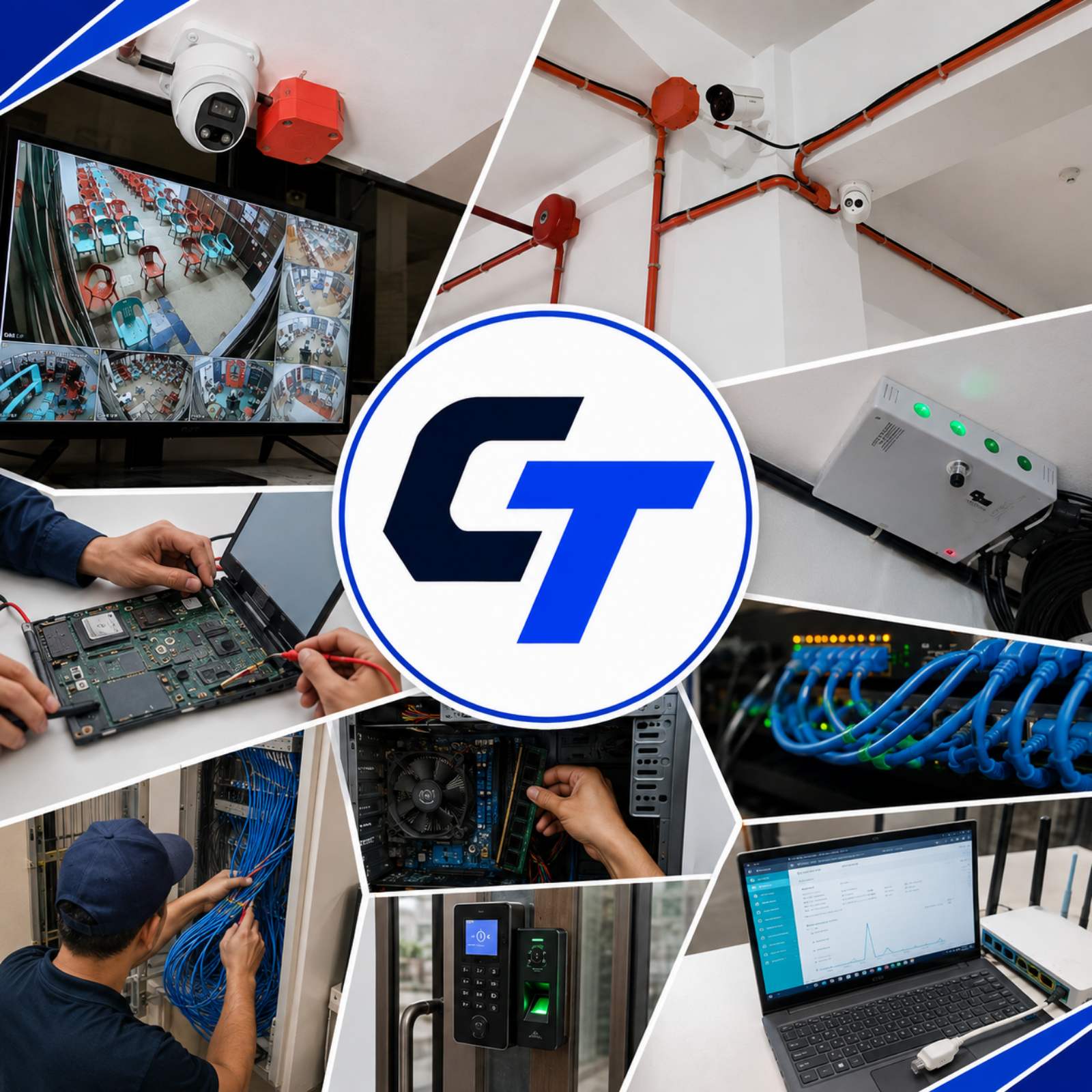 CarolinaTech technician setting up professional networking equipment